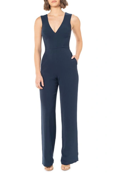 Shop Dress The Population Sandra Jumpsuit In Navy