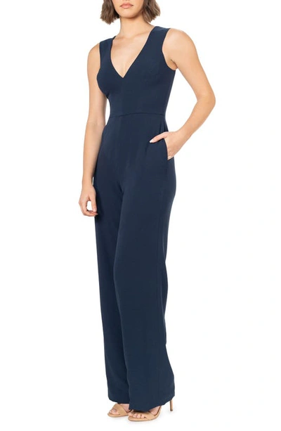 Shop Dress The Population Sandra Jumpsuit In Navy