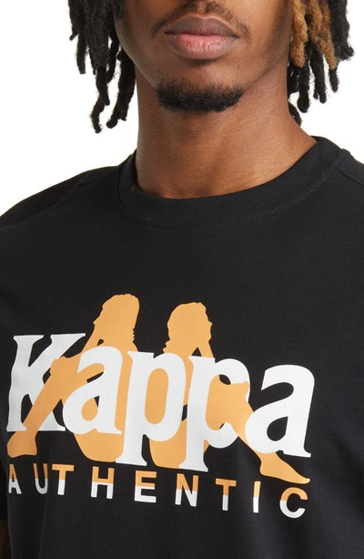Shop Kappa Authentic Vanguard Cotton Graphic Tee In Black Jet