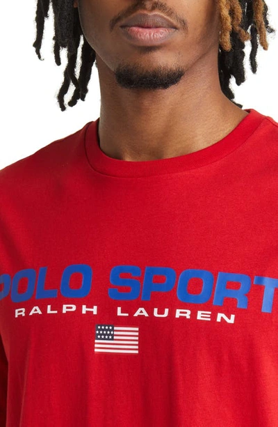 Shop Polo Ralph Lauren Logo Graphic Tee In Ralph Lauren 2000 Red