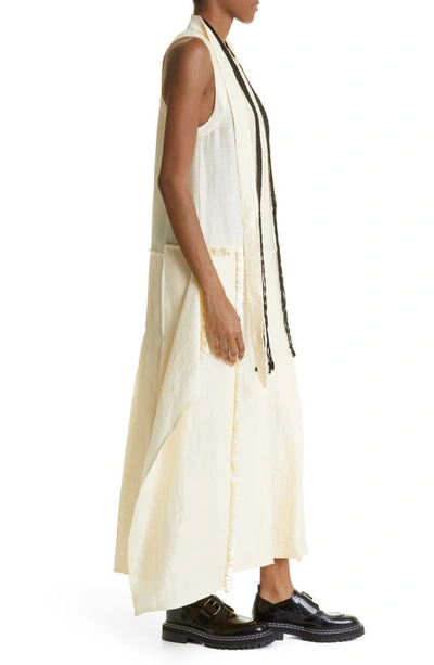 Shop Wales Bonner Desert Linen Blend Maxi Dress In Ivory