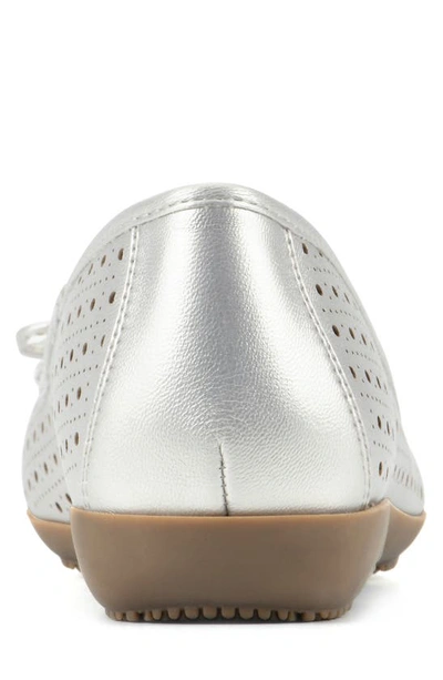 Cliffs By White Mountain Cheryl Ballet Flat In Platino Metallic Smooth