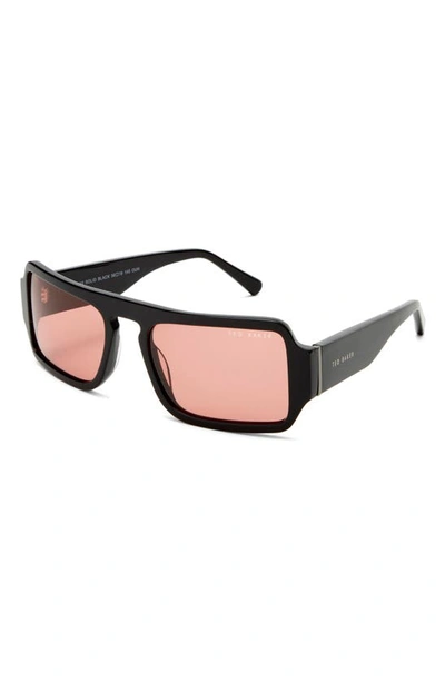 Shop Ted Baker London 56mm Rectangular Sunglasses In Black