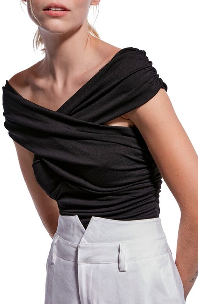 Shop As By Df Joni Crossover Off The Shoulder Top In Black