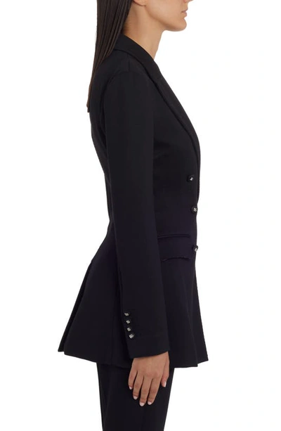 Shop Dolce & Gabbana Double Breasted Jersey Blazer In Black