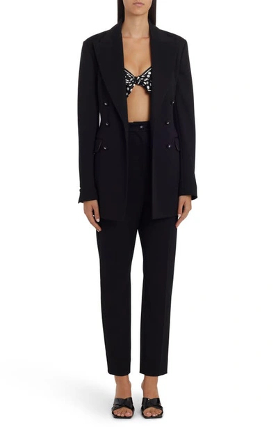 Shop Dolce & Gabbana Double Breasted Jersey Blazer In Black