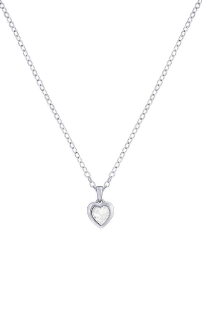 Shop Ted Baker Hannela Crystal Heart Pendant Necklace In Silver/ Crystal