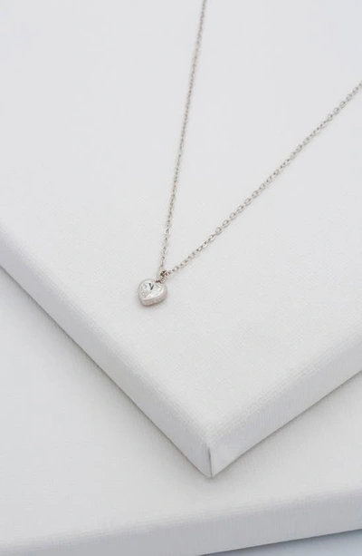 Shop Ted Baker Hannela Crystal Heart Pendant Necklace In Silver/ Crystal