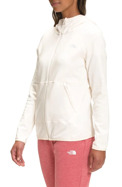 Shop The North Face Canyonlands Full Zip Hooded Fleece Jacket In Gardenia White Heather