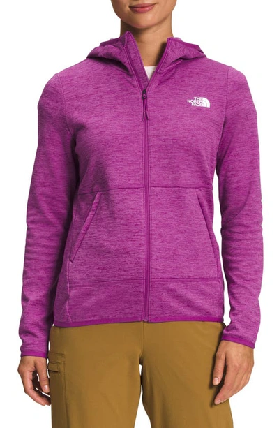 Shop The North Face Canyonlands Full Zip Hooded Fleece Jacket In Purple Cactus Flower White