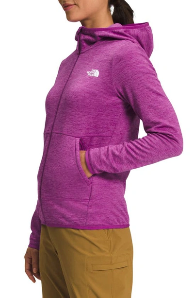 Shop The North Face Canyonlands Full Zip Hooded Fleece Jacket In Purple Cactus Flower White