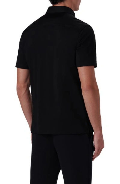 Shop Bugatchi Ooohcotton® Short Sleeve Button-up Shirt In Black