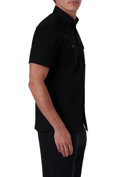 Shop Bugatchi Ooohcotton® Short Sleeve Button-up Shirt In Black