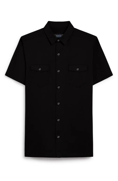 Shop Bugatchi Ooohcotton® Short Sleeve Button-up Shirt In Black