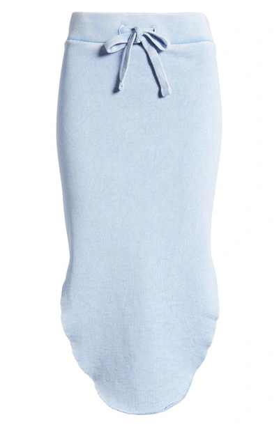 Shop Frank & Eileen Unforgettable Cotton French Terry Drawstring Skirt In Mineral Blue