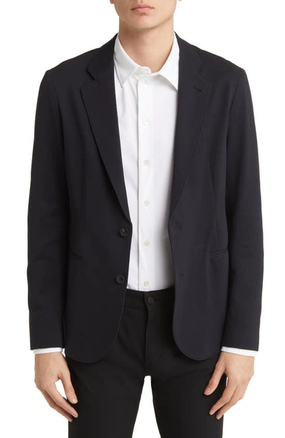 Shop Emporio Armani Textured Soft Sport Coat In Black