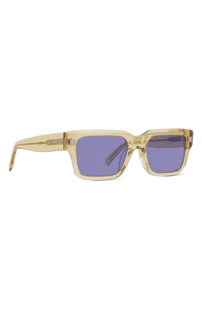 Shop Givenchy Gv Day 53mm Square Sunglasses In Shiny Light Brown / Violet