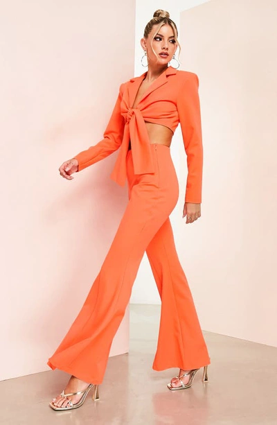 Shop Asos Design Flare Suit Trousers In Orange