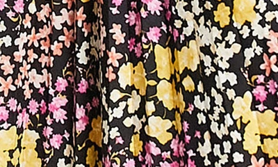 Shop Asos Design Floral Knot Detail Dress In Black