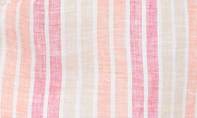 Shop Foxcroft Havana Stripe & Check Non-iron Linen Shirt In Cabana Pink