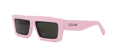 Shop Celine Cl40214u 72a Flattop Sunglasses In Grey