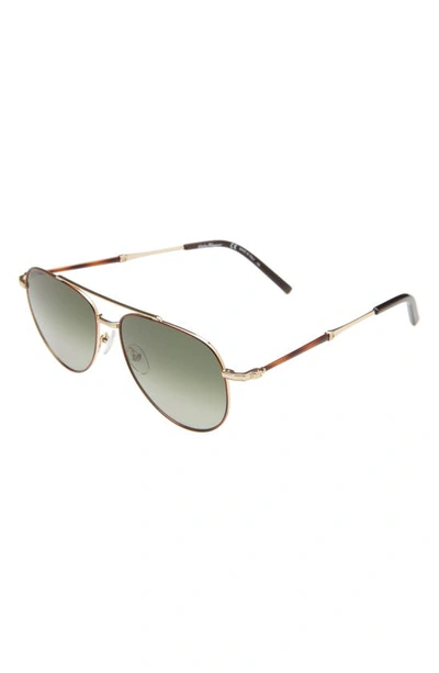 Ferragamo Salvatore  58mm Aviator Sunglasses In Tortoise/gold