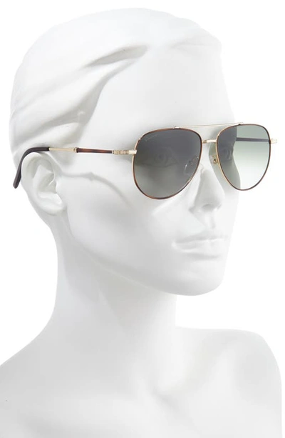 Ferragamo Salvatore  58mm Aviator Sunglasses In Tortoise/gold