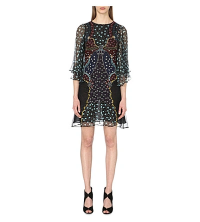 Mary Katrantzou Jewel-embellished Silk Shift Dress In Juno Printed