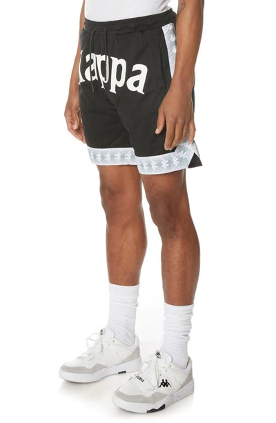 Shop Kappa 222 Banda Vosker Mesh Athletic Shorts In Black Jet