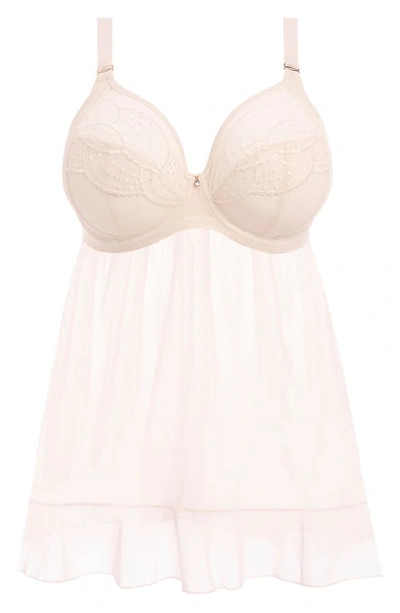 Shop Elomi Priya Full Figure Underwire Babydoll In Vanilla