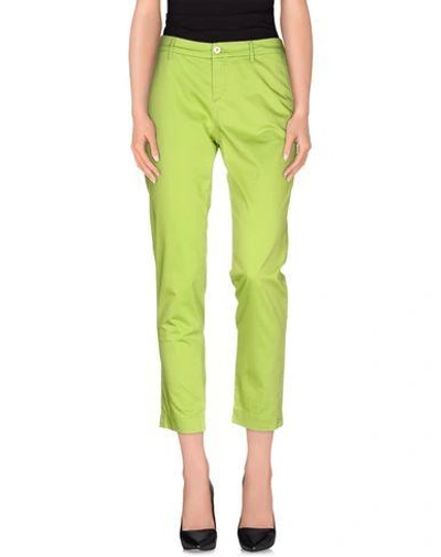 Shop Jeckerson Woman Pants Green Size 26 Cotton, Elastane