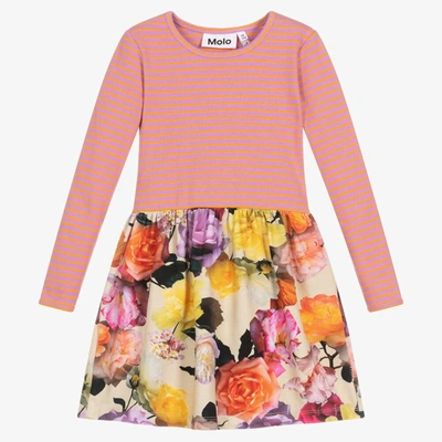 Shop Molo Girls Pink Organic Cotton Dress