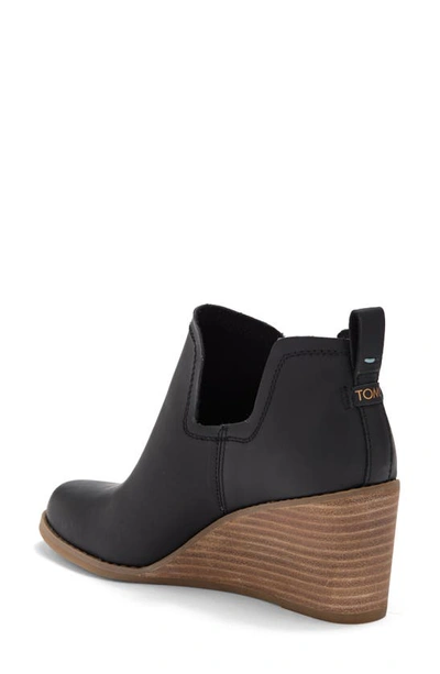 Toms Kallie Wedge Bootie In Black Leather