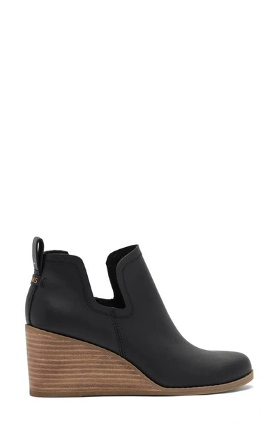 Shop Toms Kallie Wedge Bootie In Black Leather