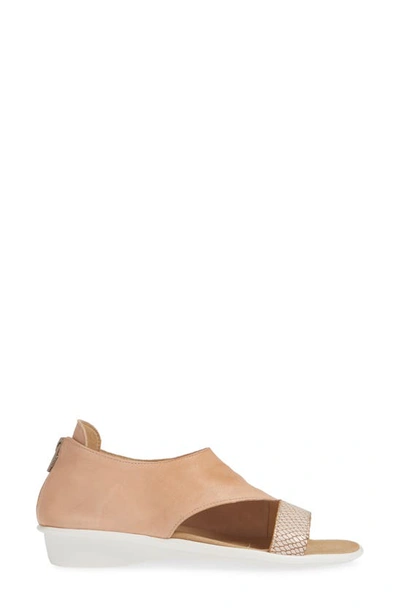 Sesto Meucci Everly Shield Sandal In Pale Pink Print Leather