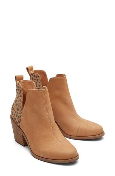 Shop Toms Everly Leather Cutout Bootie In Natural
