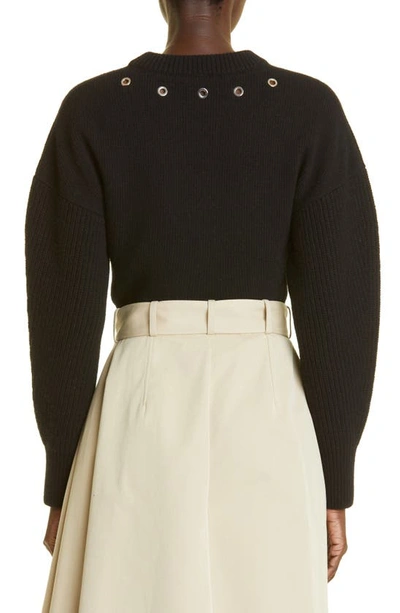 Alexander Mcqueen Rivet Yoke Wool Sweater In Black