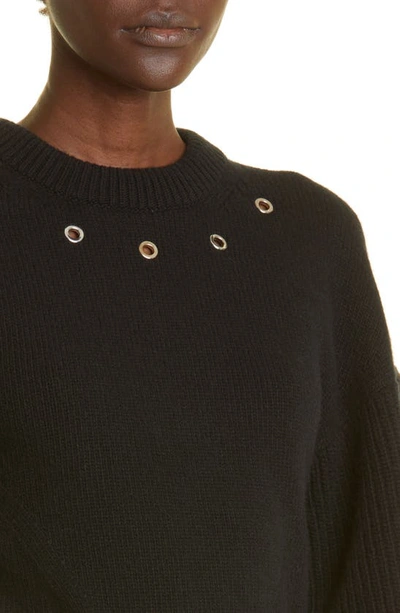 Alexander Mcqueen Rivet Yoke Wool Sweater In Black