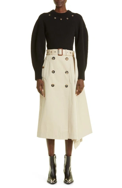 Alexander Mcqueen Rivet Yoke Wool Sweater In Black