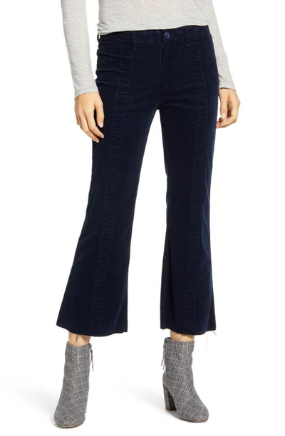 Shop Ag Quinne Paneled Corduroy Crop Flare Pants In Deep Trenches