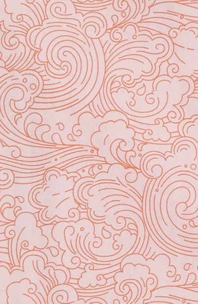 Treasure & Bond Kids' Button-up Camp Shirt In Pink Windsome Wave Linework