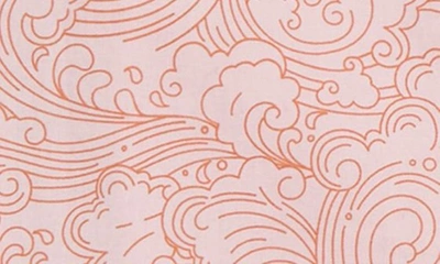Treasure & Bond Kids' Button-up Camp Shirt In Pink Windsome Wave Linework