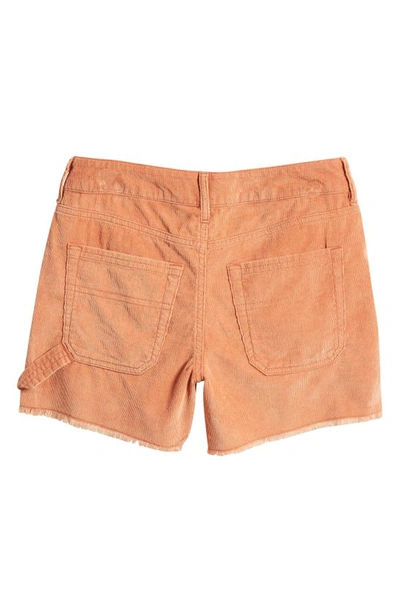 Shop Treasure & Bond Kids' Frayed Corduroy Utility Shorts In Rust Clay
