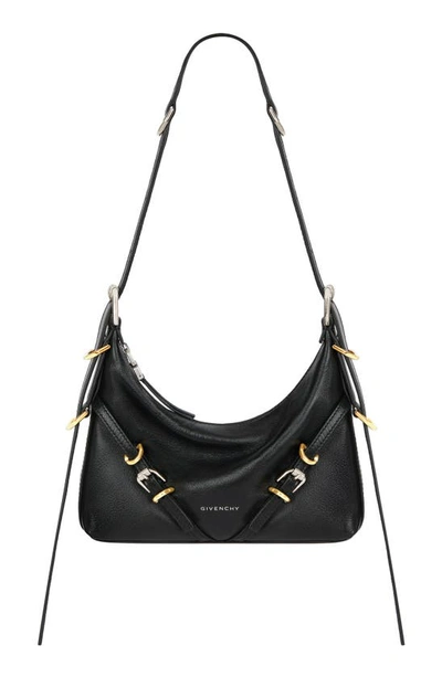 Shop Givenchy Mini Voyou Leather Hobo In Black