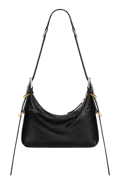 Shop Givenchy Mini Voyou Leather Hobo In Black