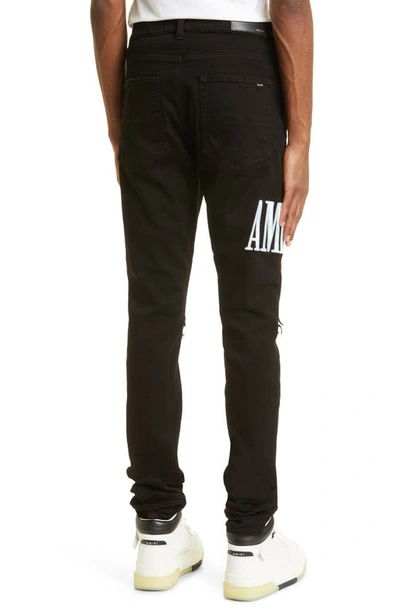 Shop Amiri Tie Dye Core Logo Stretch Denim Jeans In Black Od