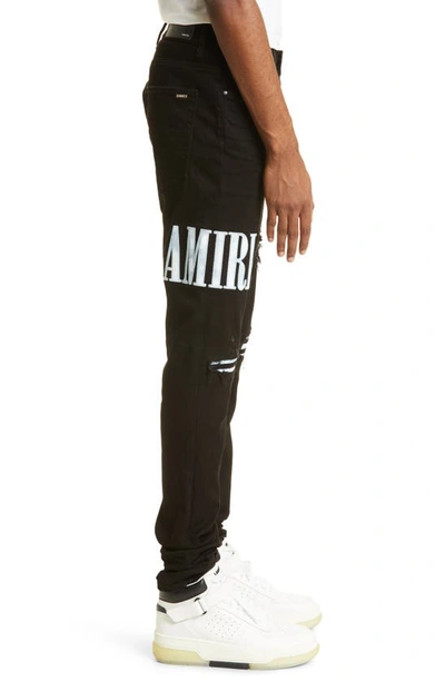 Shop Amiri Tie Dye Core Logo Stretch Denim Jeans In Black Od