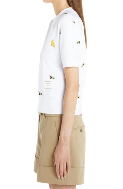 Shop Thom Browne Embroidered Birds & Bees Cotton T-shirt In White