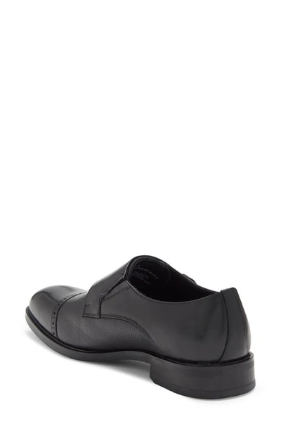 Nordstrom Rack Watson Double Monk Cap Toe Leather Shoe In Black