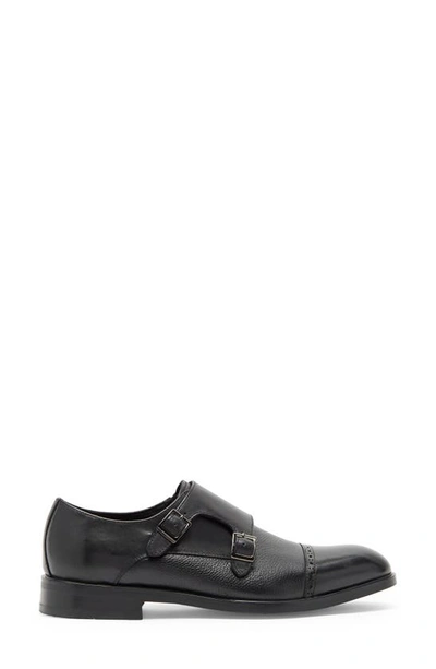 Shop Nordstrom Rack Watson Double Monk Cap Toe Leather Shoe In Black